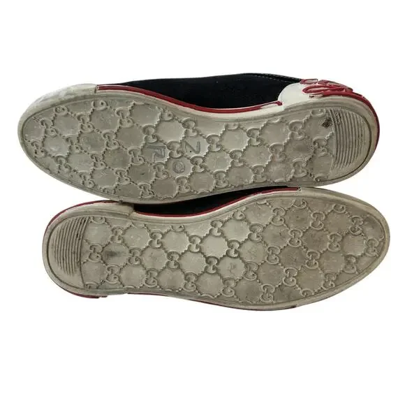 Vintage Gucci Sneakers Black Red Green White Logo Shoes EU Size 40 Women's US 8 - Picture 11 of 12